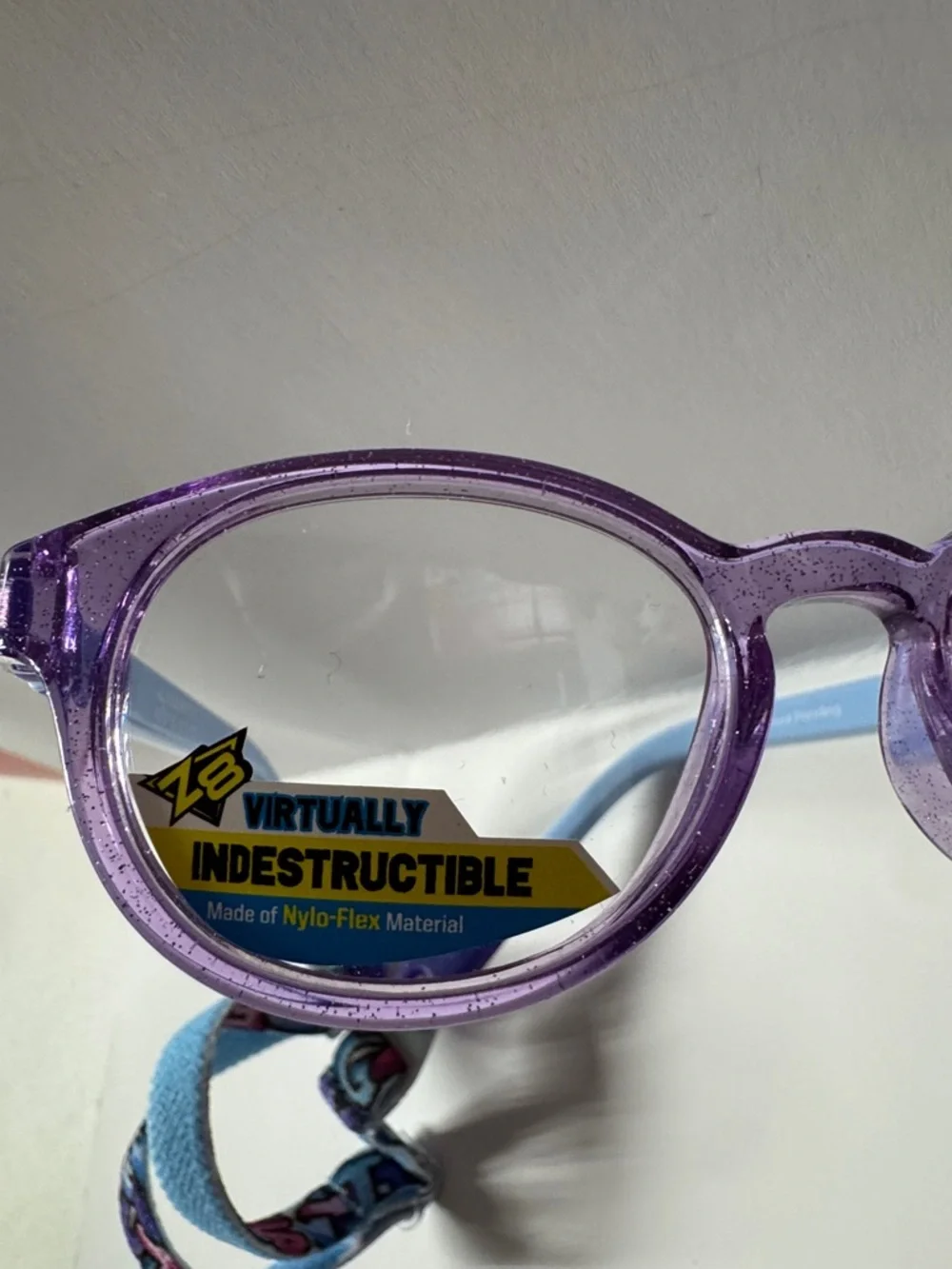 Kids Purple and Light Blue Eyeglasses with Adjustable Strap